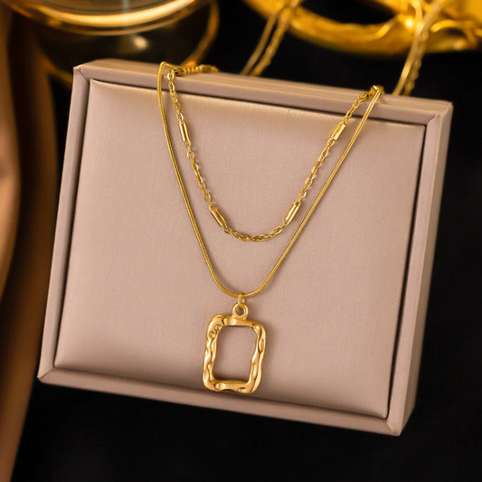 Sorella Square Pendant Necklace