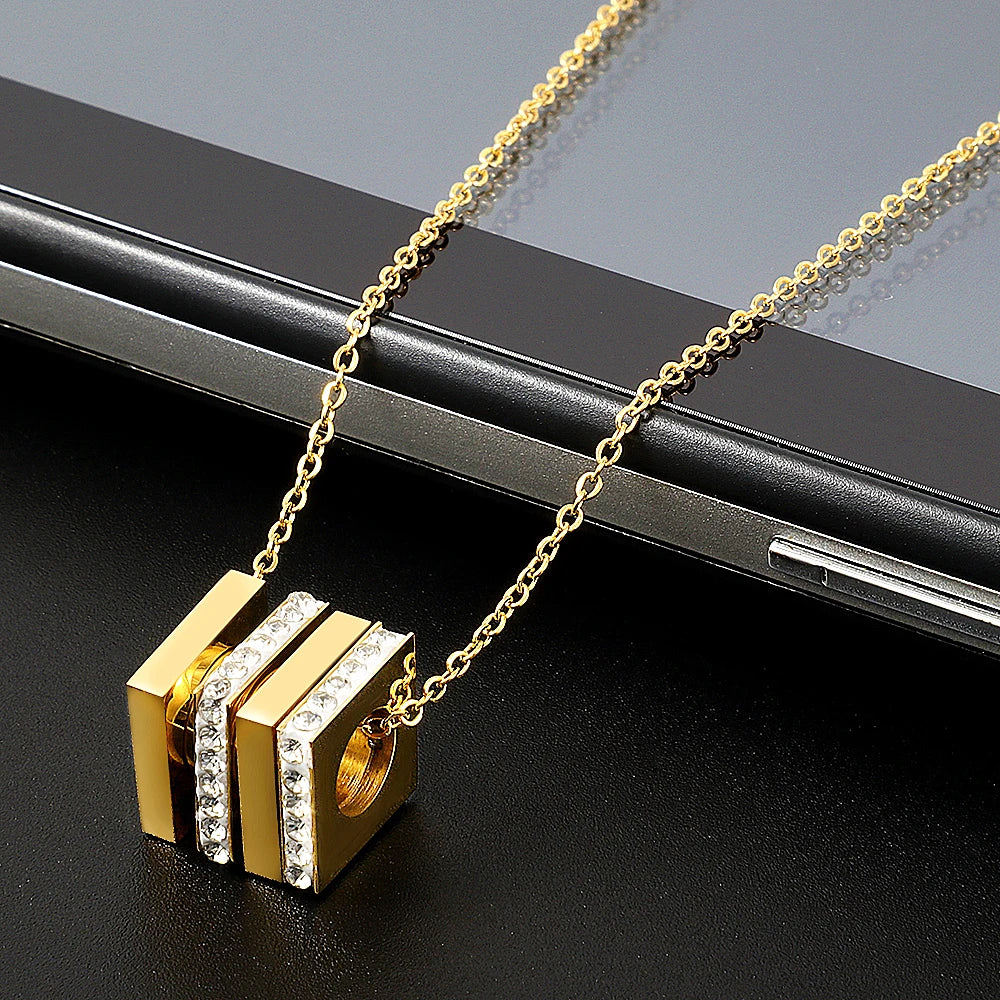 Trinity Square Pendant Necklace