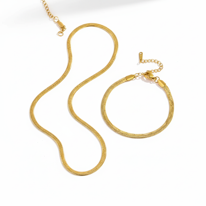 Serpentina Texture Bracelet & Necklace Set