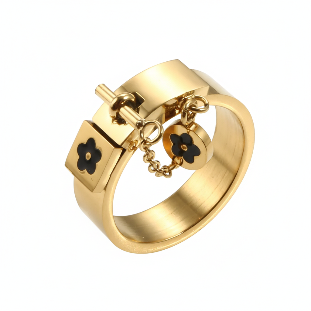 Fleur Charm Lock Ring