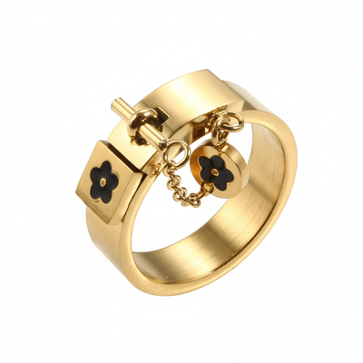 Fleur Charm Lock Ring