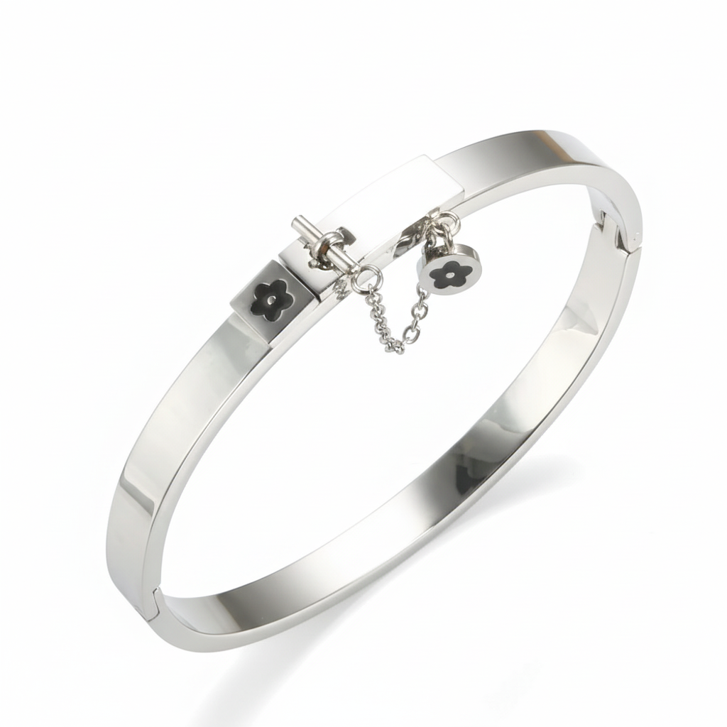 Fleur Charm Lock Bangle