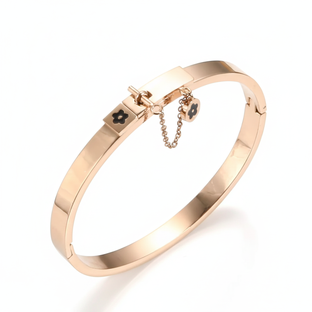 Fleur Charm Lock Bangle