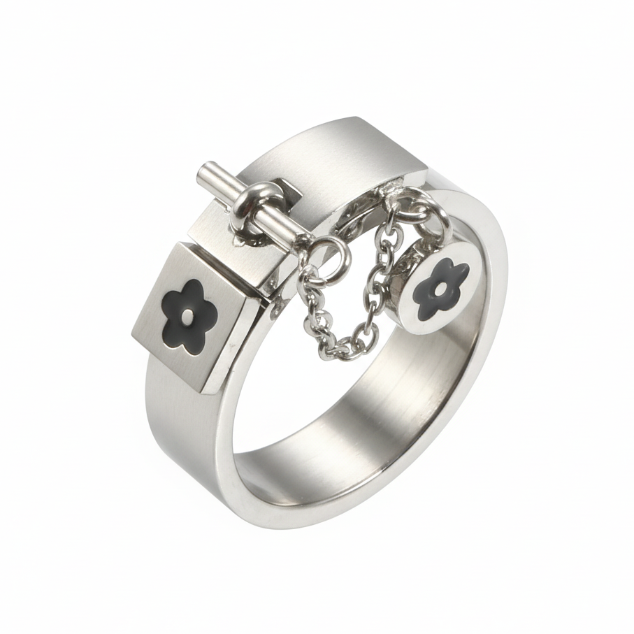 Fleur Charm Lock Ring