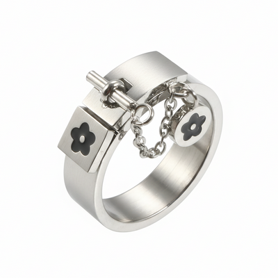 Fleur Charm Lock Ring