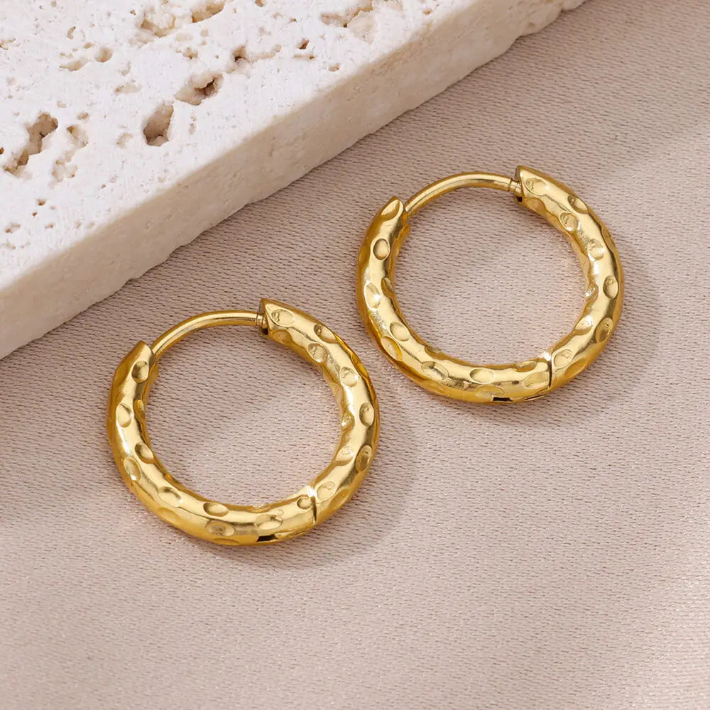 Selene Textured Hoops