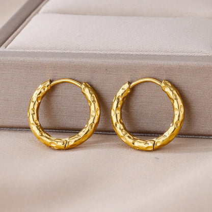 Selene Textured Hoops