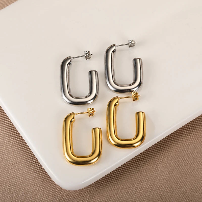Aria Square Hoop Earrings