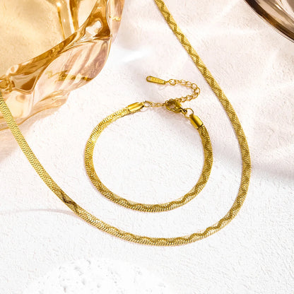 Serpentina Texture Bracelet & Necklace Set