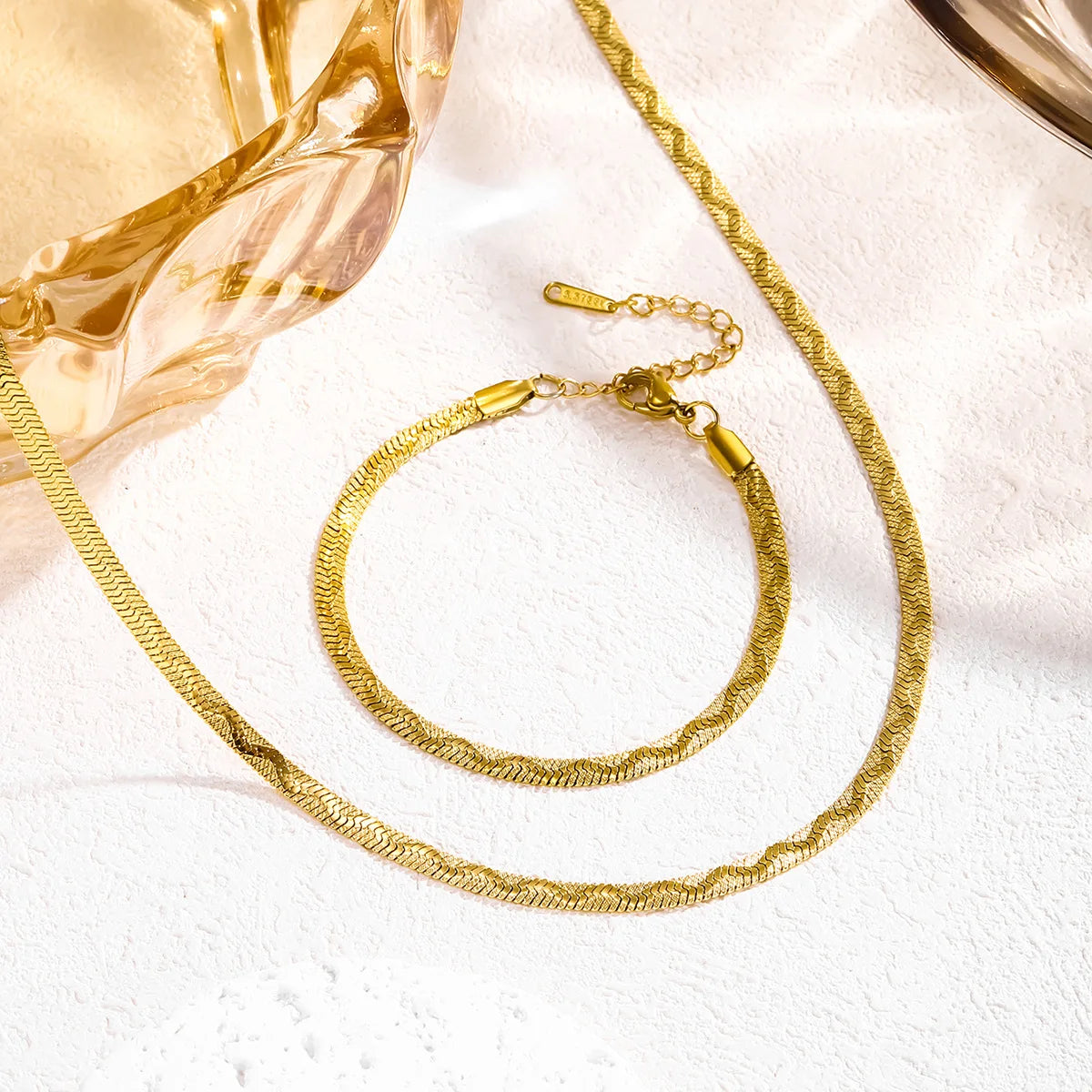 Serpentina Texture Bracelet & Necklace Set